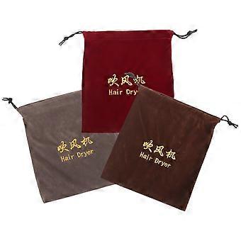 Bolsa de tela con cordón para secador de pelo, 3 unidades, colores surtidos.