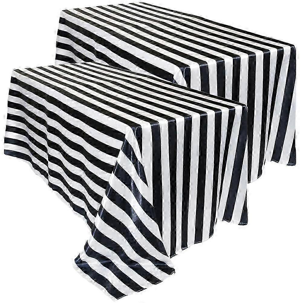 2pcs Striped Tablecloths Stripe Table Covers Waterproof Rectangle Tablecloths compatible with Holiday