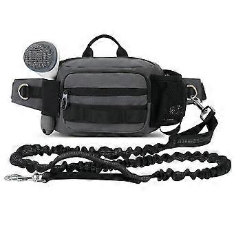 Dog Walking Belt with Leash Hands Dog Walking Bag Adjustable Fanny Pack for