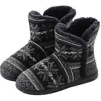 Heren & Dames Sneeuwlaarzen met Thermische Pantoffels: Hooggevoerd, Antislip Band, Zwart - voor Koud Weer