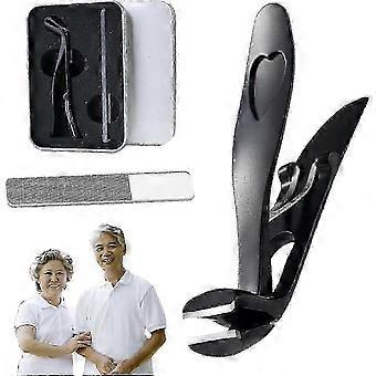 Seniors Nail Clippers & Nail File Set Ergonomic Large for Thick Ingrown Toenails