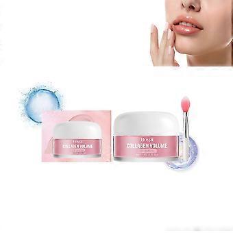 Collagen Lip Balm, Collagen Volume Lip Balm 15g, Deep Moisturizing, Smooth and Delicate,Gentle exfoliation, Lip Care Mask with Lip Brush