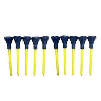 10 pezzi di tee da golf in plastica a doppio strato, multicolore, 83 mm, con imbottitura in gomma resistente, porta palline da golf, accessori da golf