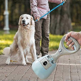 SZW-Portable Dog Poop Scooper with Bag Dispenser, Easy Scoop, Walk Outdoors for Small Medium Dogs Blue 26-27
