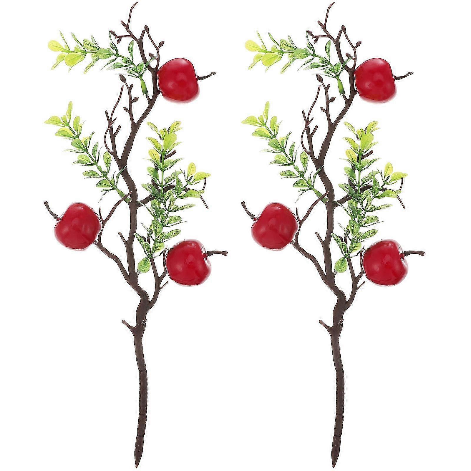 Festive Red Berry Branch Decor Pair
