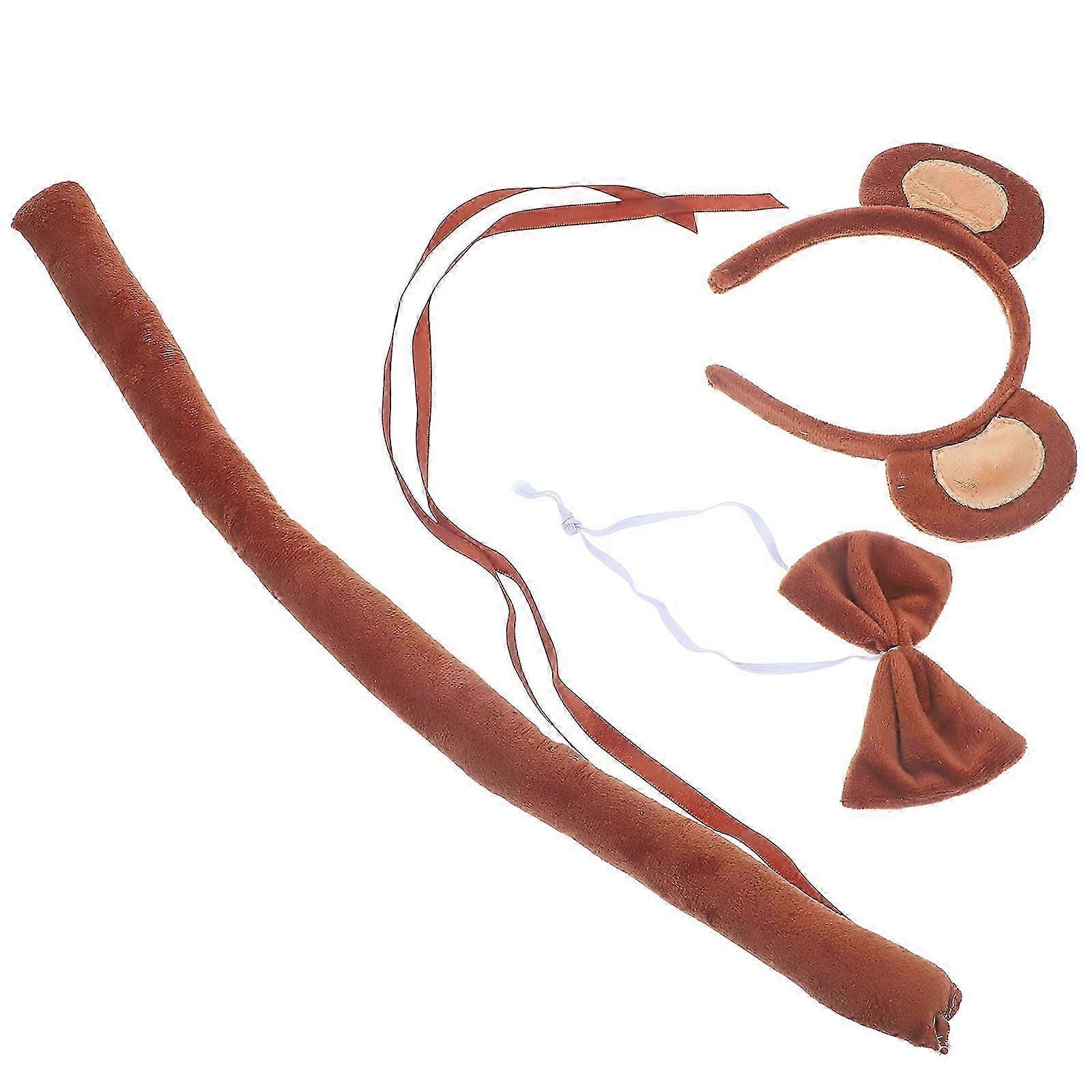 4Sets Monkey Cosplay Set with Headband and Tail Role Play Props