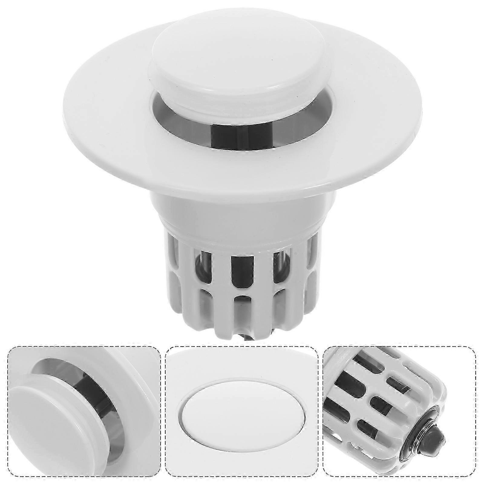 White Press-Fit Drain Stopper Set