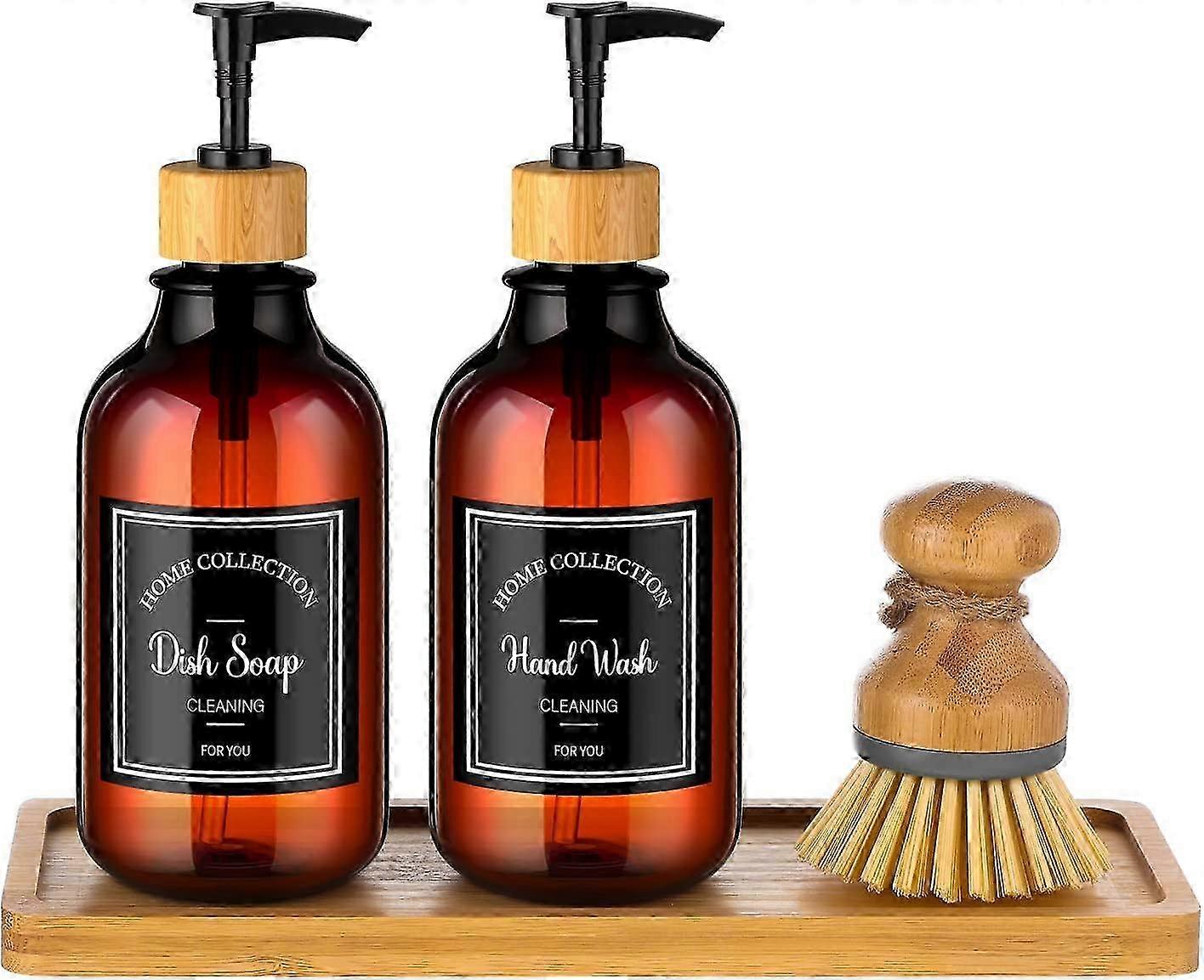 Kitchen Soap Dispenser Set With Labels