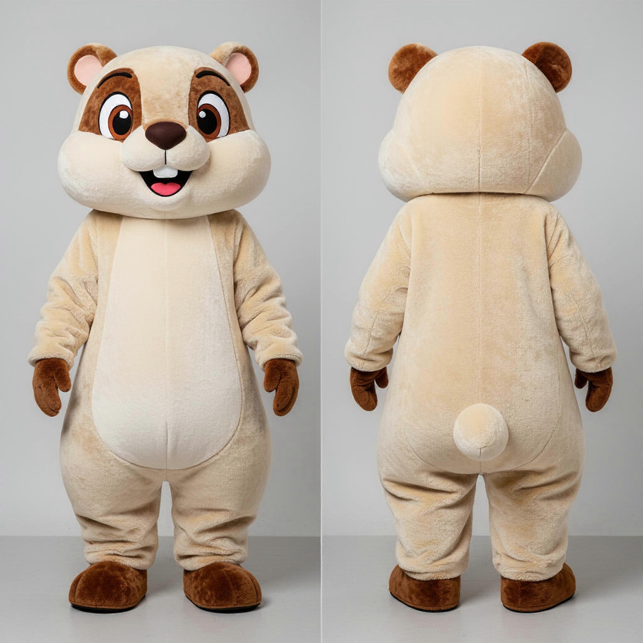MASTICOT Cream Fluffy Marmot Mascot
