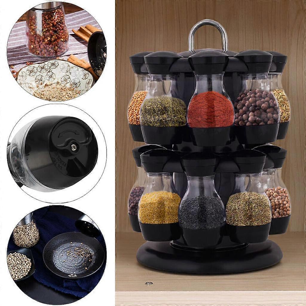 Compact Rotatable Spice Organizer, Space-Saving Gourmet Pepper Storage