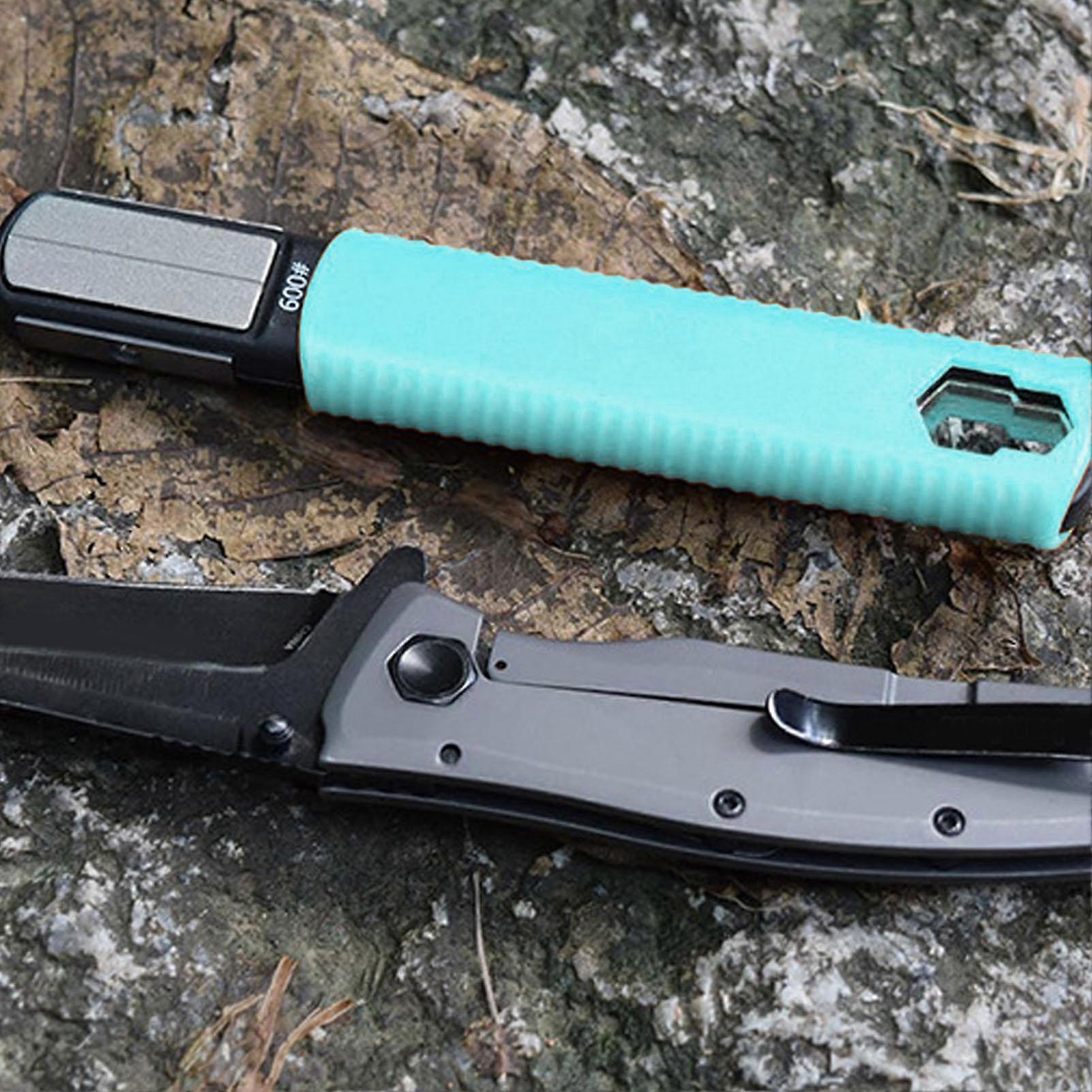 Garden Tool Blade Sharpener Blue Color Double Head Portable Hedge Shears Sharpener