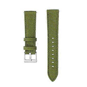 20mm 22mm Quick Release Canvas Watch Strap Band - Khaki Black