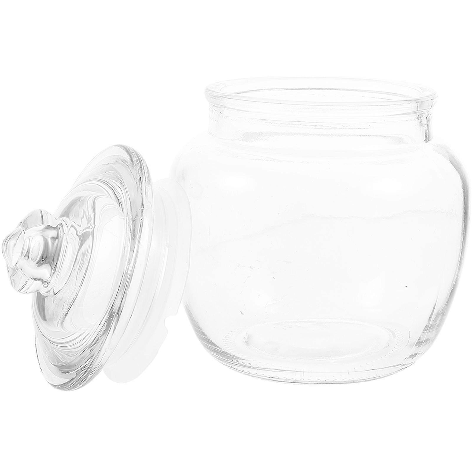 Transparent Glass Storage Jar Multi-Function Jar for Kitchen Use 1 Piece
