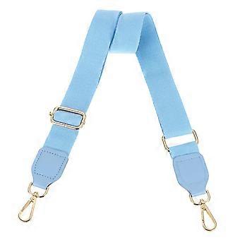 Replacement Purse Strap 3.8cm Wide Adjustable Cotton Crossbody Bag Strap Sky Blue with Light Gold Hardware