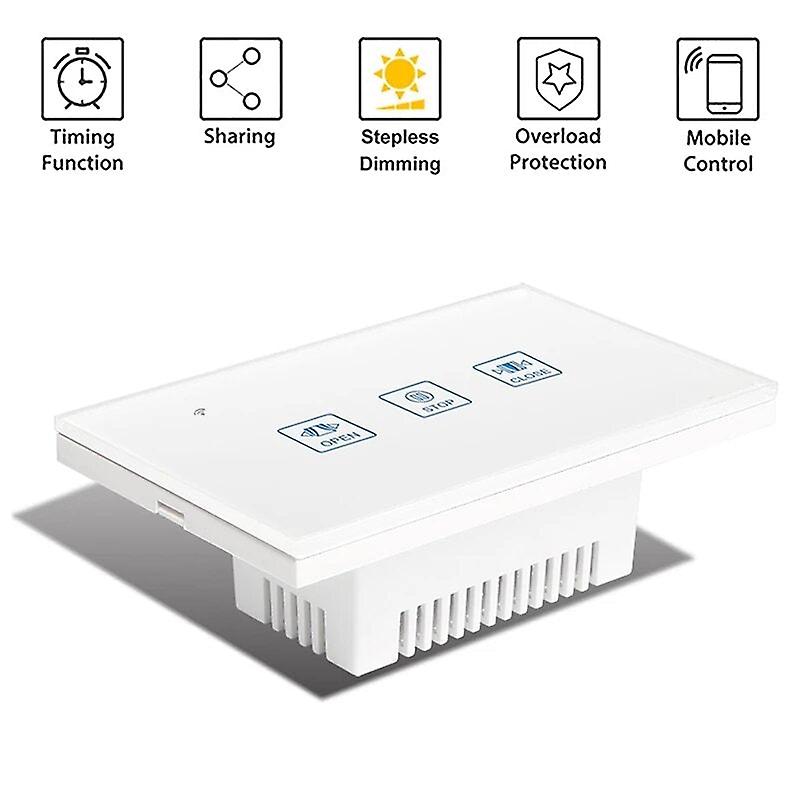 Curtain Touch Wall Switch Crystal Panel Electric Motorized Blinds Smart Switch Remote Control With Google Home