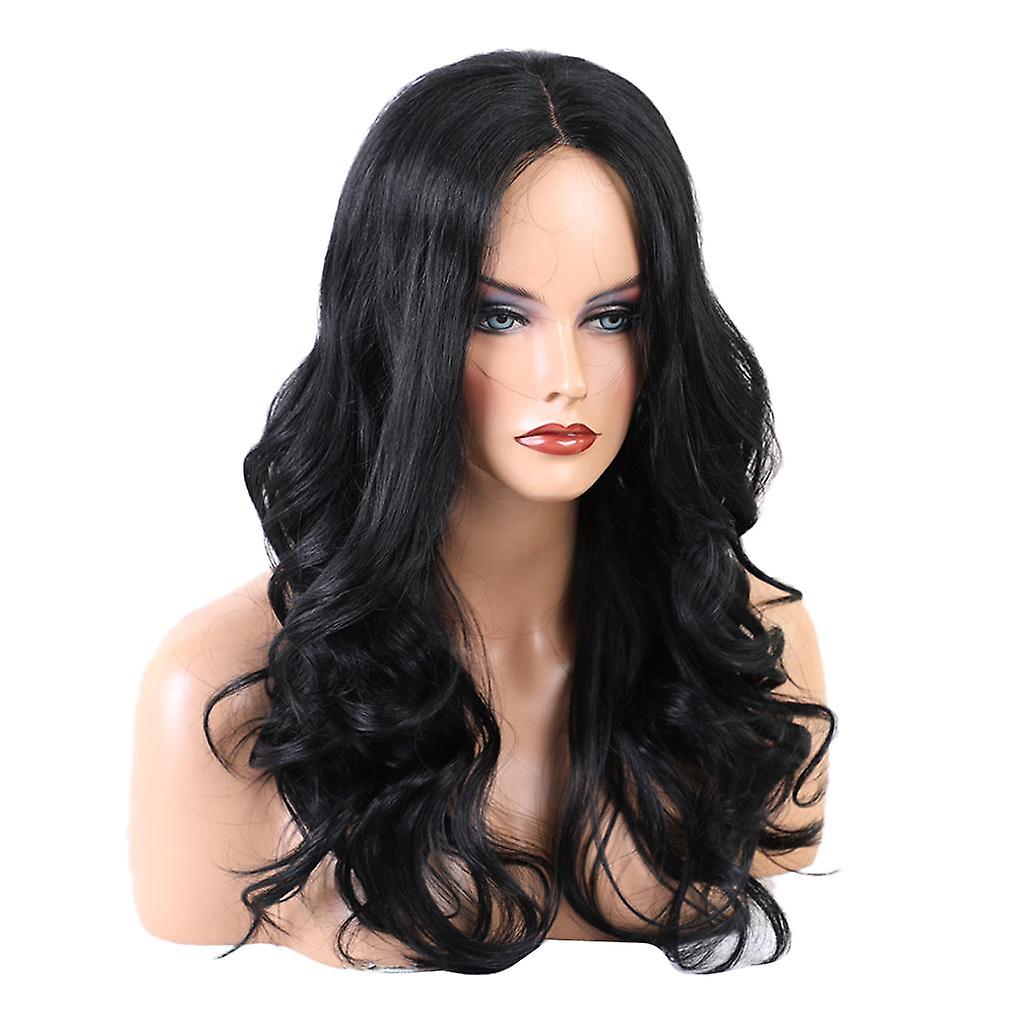 Natural Curly Loose Wave Layered Wig for Women Human Hair Black Long Wigs