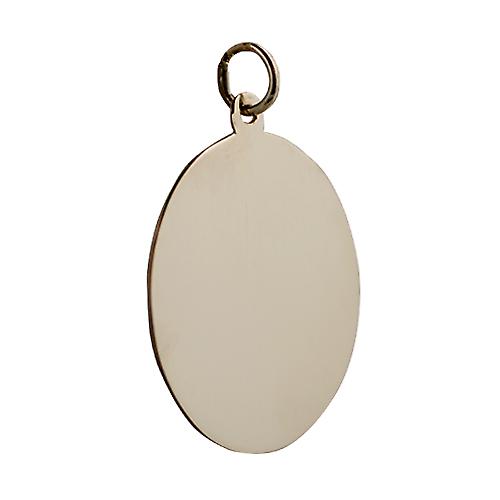 9ct Gold 26x21mm plain oval Disc