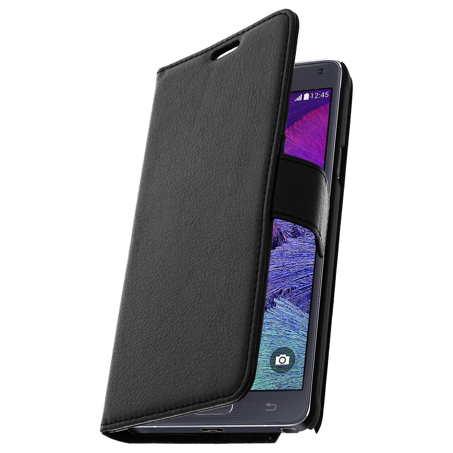 Housse Etui Folio Portefeuille pour Galaxy Note 4 - Noir