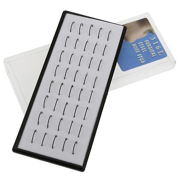 3x40stk rustfritt stål nesepinner hoops body piercing ringer svart