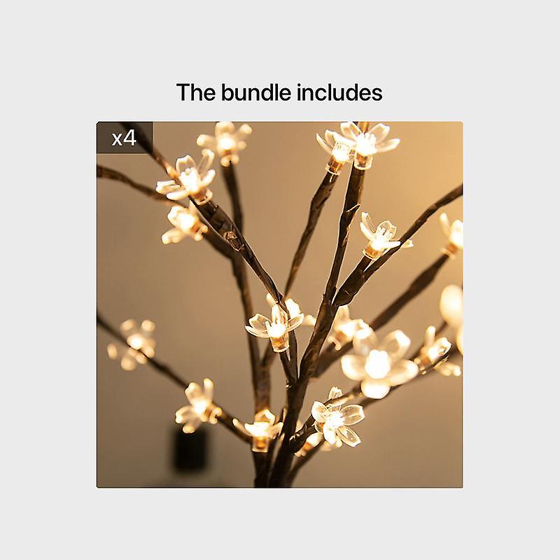 1pc Simulation Cherry Blossom Branch Lights Led Flash Bouquet Decorative Lights Holiday Party Supplies