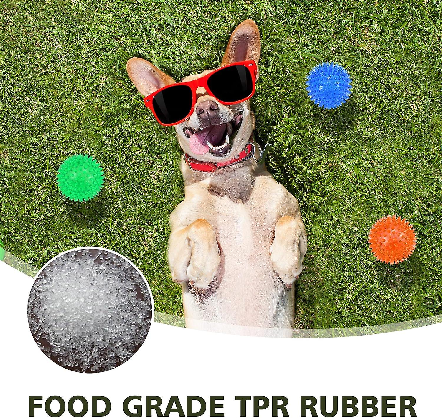 petizer 6 Pack 3.5” Squeaky Dog Toy Balls, Floating Dog Pool Balls, Spiky Dog Balls, Durable Interactive Fetch Toys for Puppy, Dog Chew Toys-15125