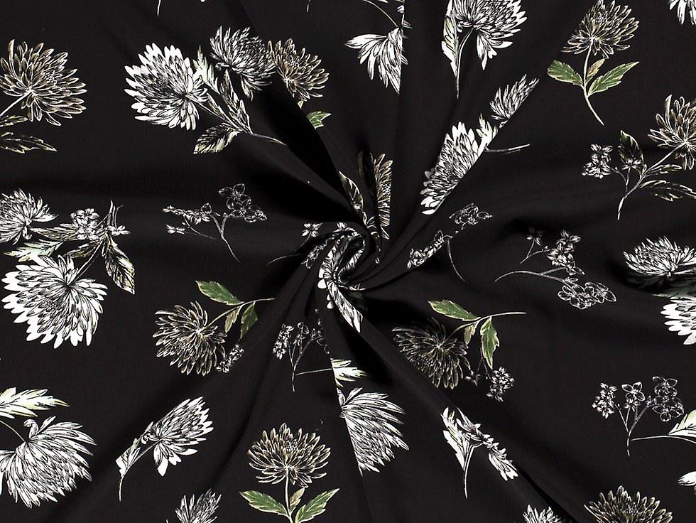 Minerva Viscose Crepe Fabric Black - per metre