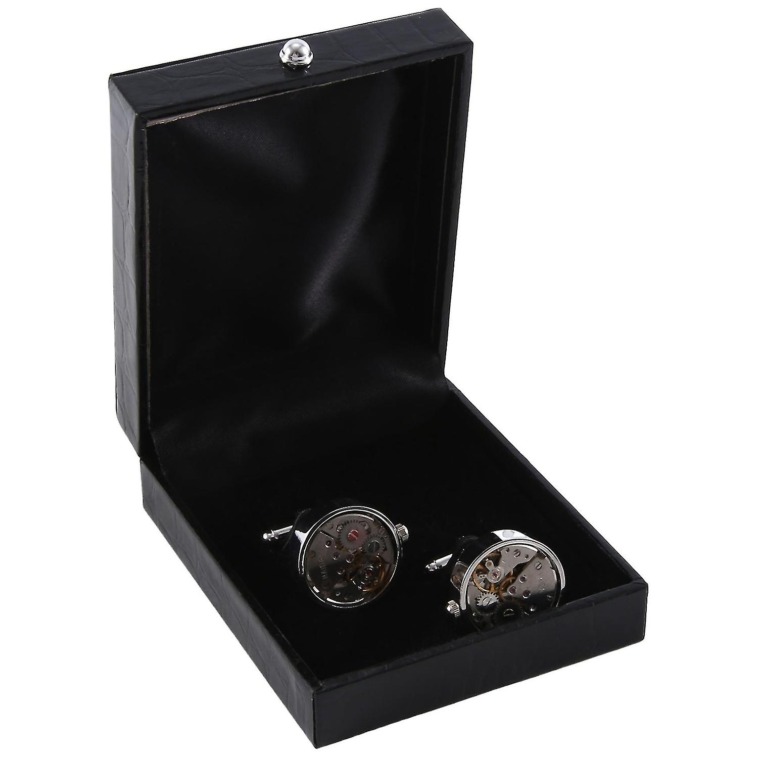 Mechanical Watch Movement Cufflinks for Mens Shirt Cuff Functional Watch Mechanism Cuff Modeling Cuf