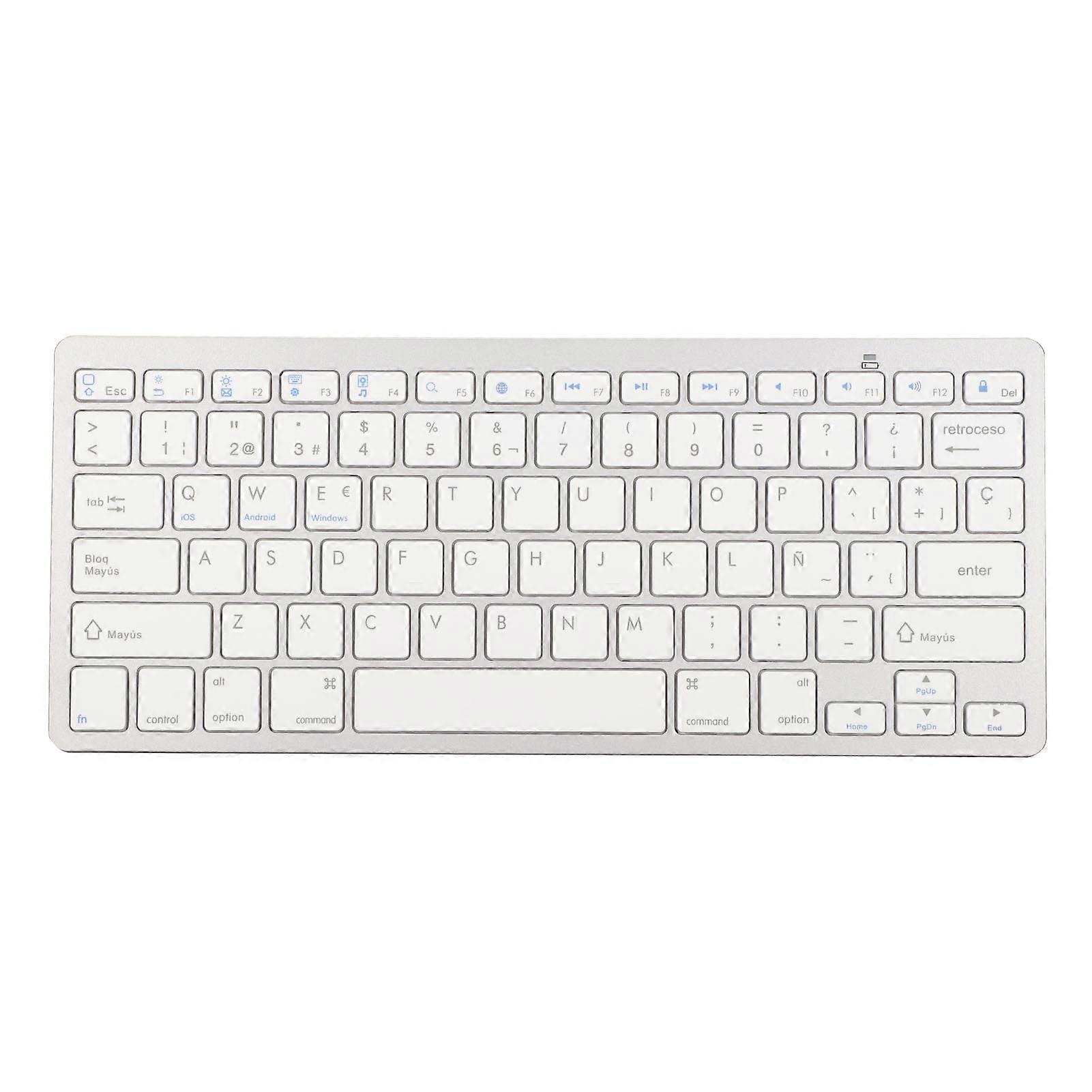 Wireless Ergonomic Keyboard Ultra Lightweight Compact for iOS Android Windows Spanish