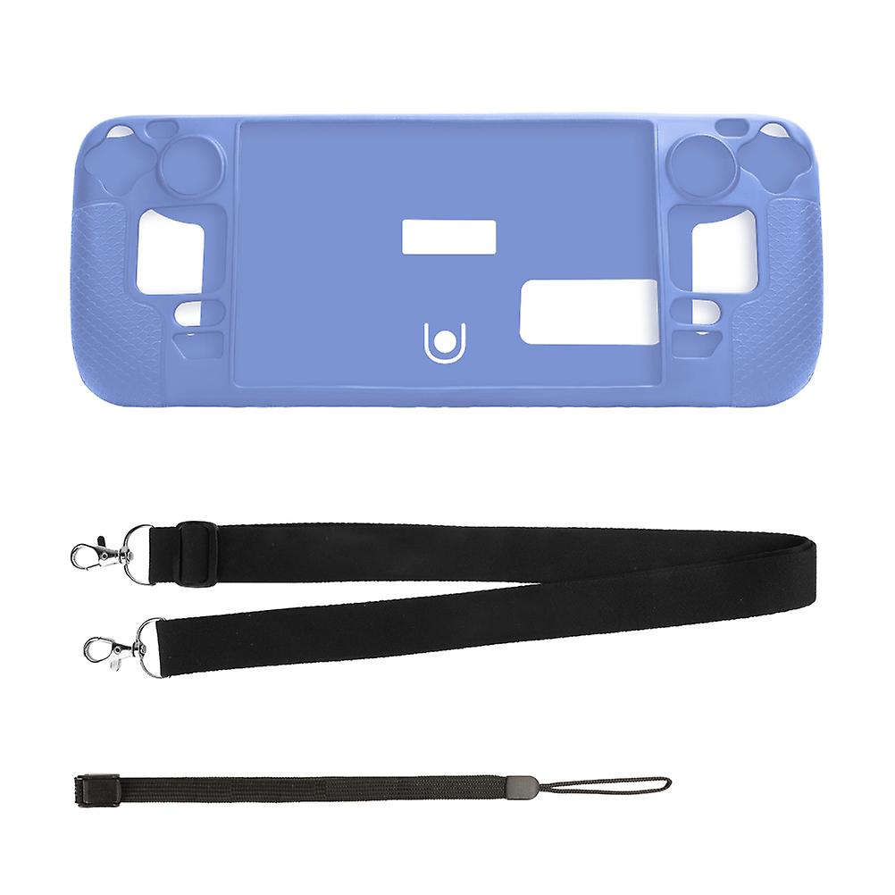 Silicone Case Compatible for Steam Deck Non Slip Anti Scratch Protective Case with Lanyard Hand Strap