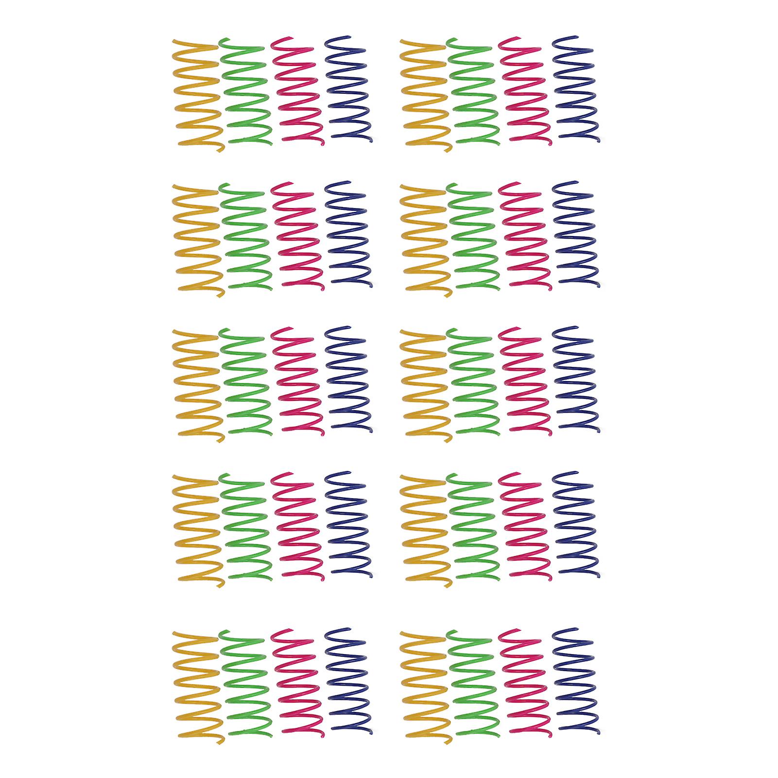 40pcs Cat Spring Toys Bite Resistance Interactive Colorful Springs Cat Toy for Pets Cats