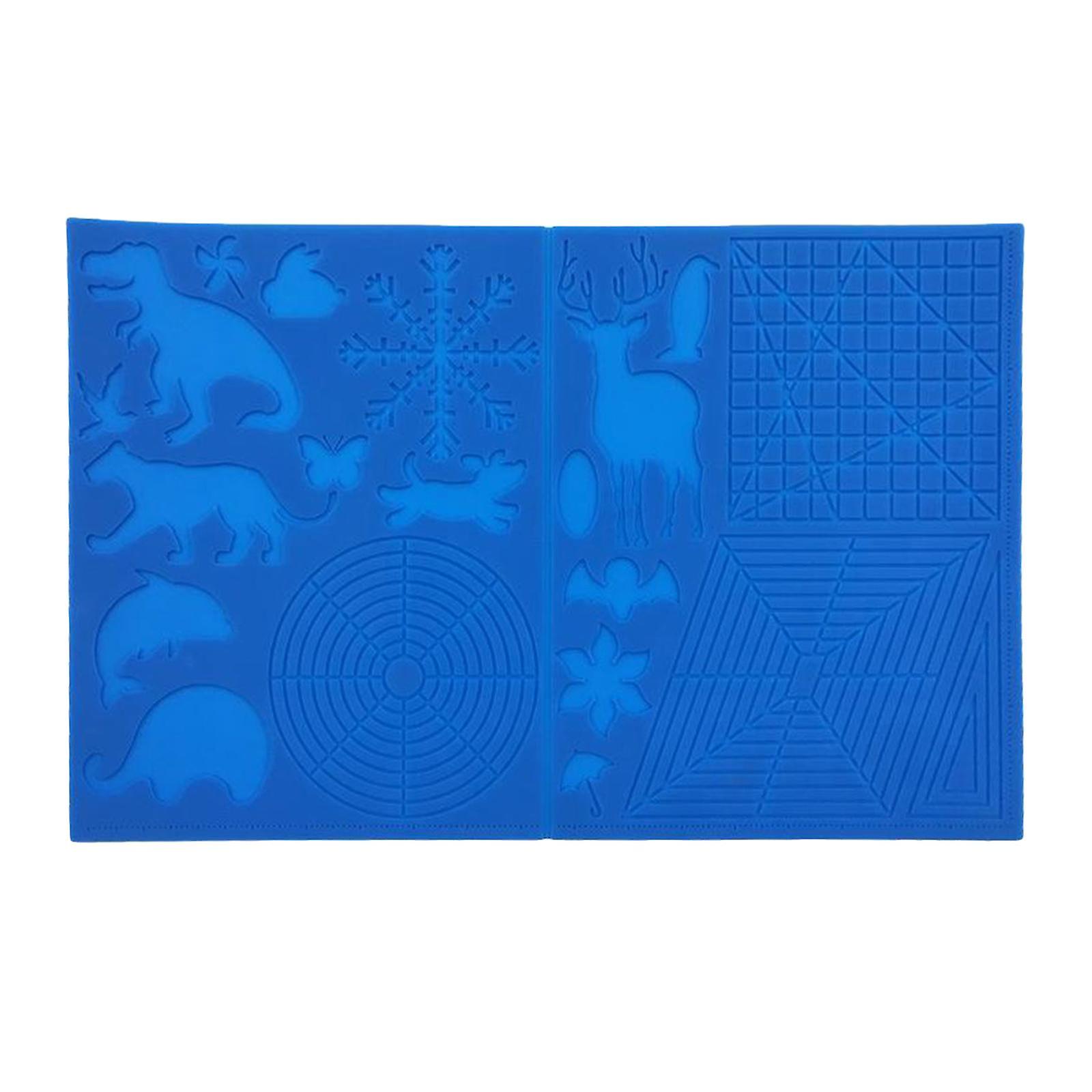 Printing Pen 3D Silicone Mat Template Stencils Drawing Pad for Kids Blue