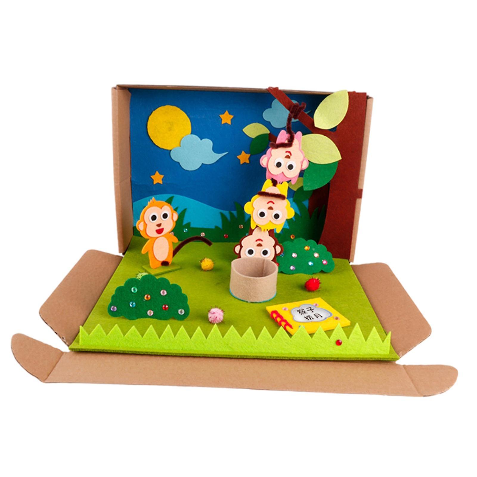 DIY Felt Craft Kit Patchwork Animals Story Monkey