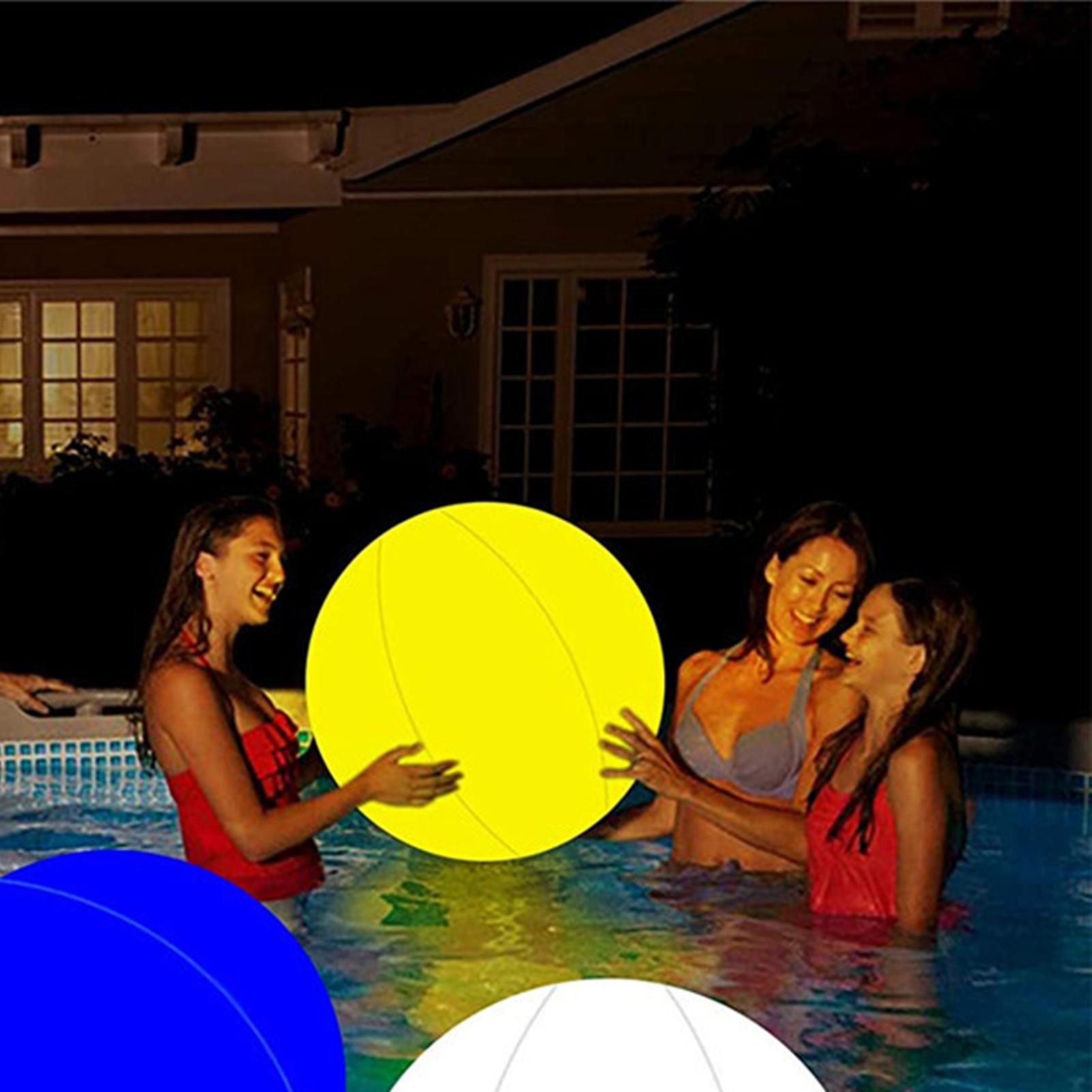 Inflatable LED Light Up Beach Ball 40cm PVC 16 Colors Remote