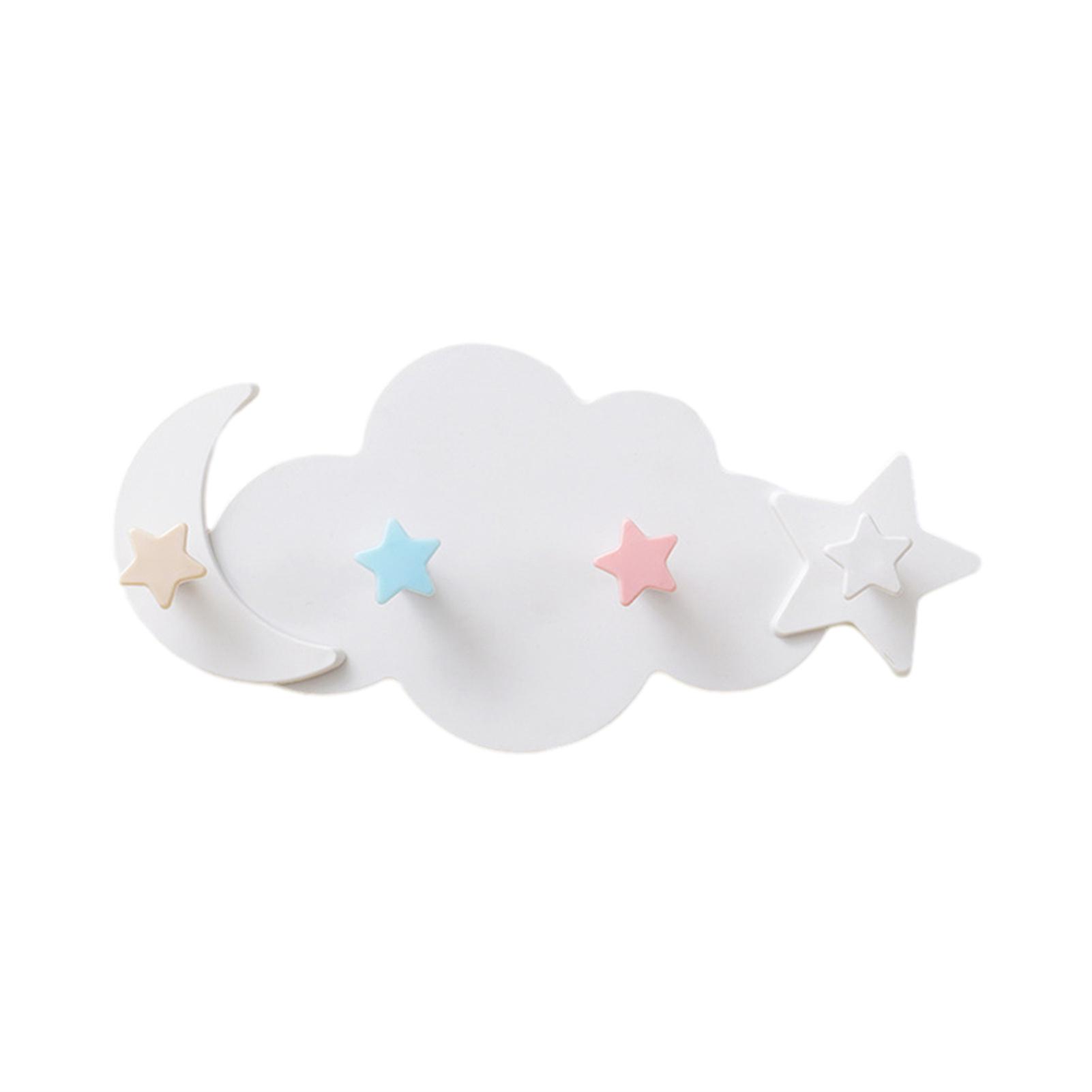 PP Cloud Shaped Self Adhesive Hooks Multi-Purpose Stars Cloud Wall Hook Star Moon Cloud Shape Hooks