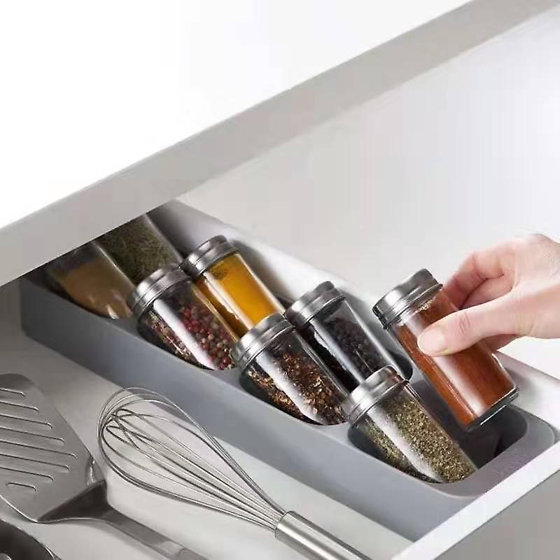 Kitchen Spice Storage Box Drawer 8 Grid Seasoning Bottle Storage Organizing Box Storage Box Seasoning Containers Storage Rack