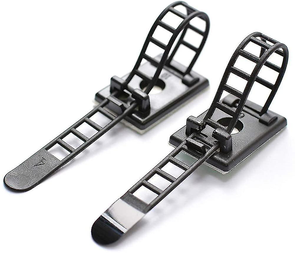 100-Pack Adjustable Cable Ties Adhesive Cable Clips