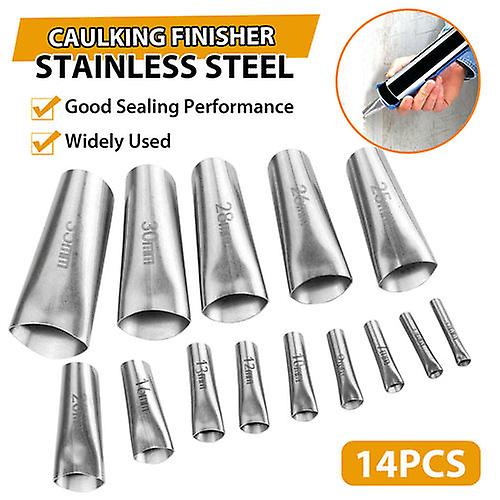 14Pcs Stainless Steel Caulking Nozzle Finisher Applicator Sealant Finishing Tool