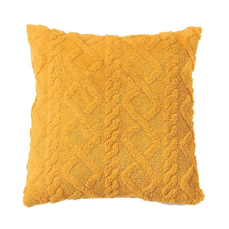 Plush Pillow Cover (Without Pillow Core) - Single Piece, 45*45cm, Yellow