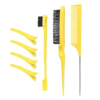 7 Pieces Hair Brush Set for Edge Back Brushing Combing with Duckbill Clips