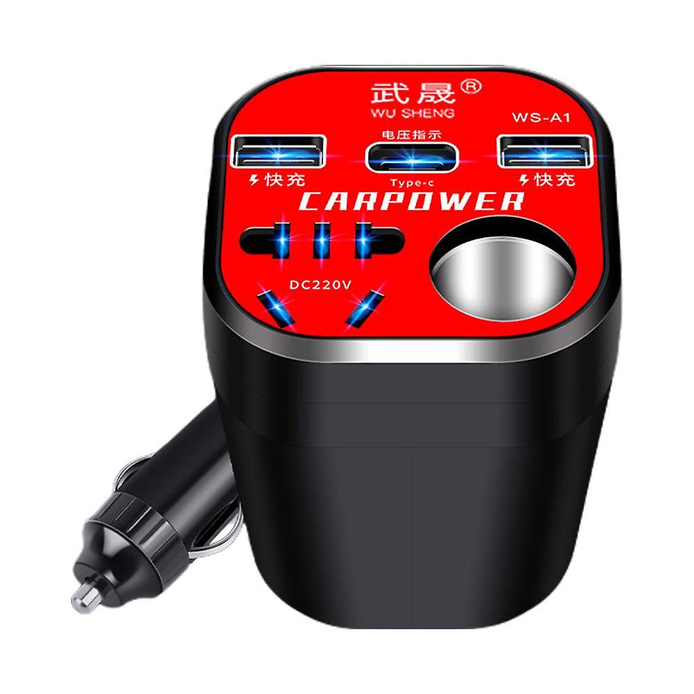 200W Car Power Inverter DC 12V/24V to AC 220V with Dual USB Fast Charging Smart Display Auto Safety Shutoff for All Vehicles