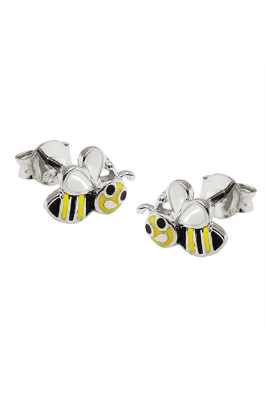 Earrings Bee Black-yellow Silver 925 - Gl93889