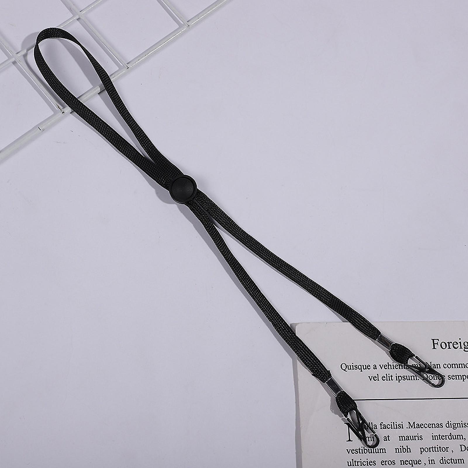 Flexible Windproof Hat Straps Removable Windproof Hat Chin Cord Anti Lost Strap with ClipsBlack