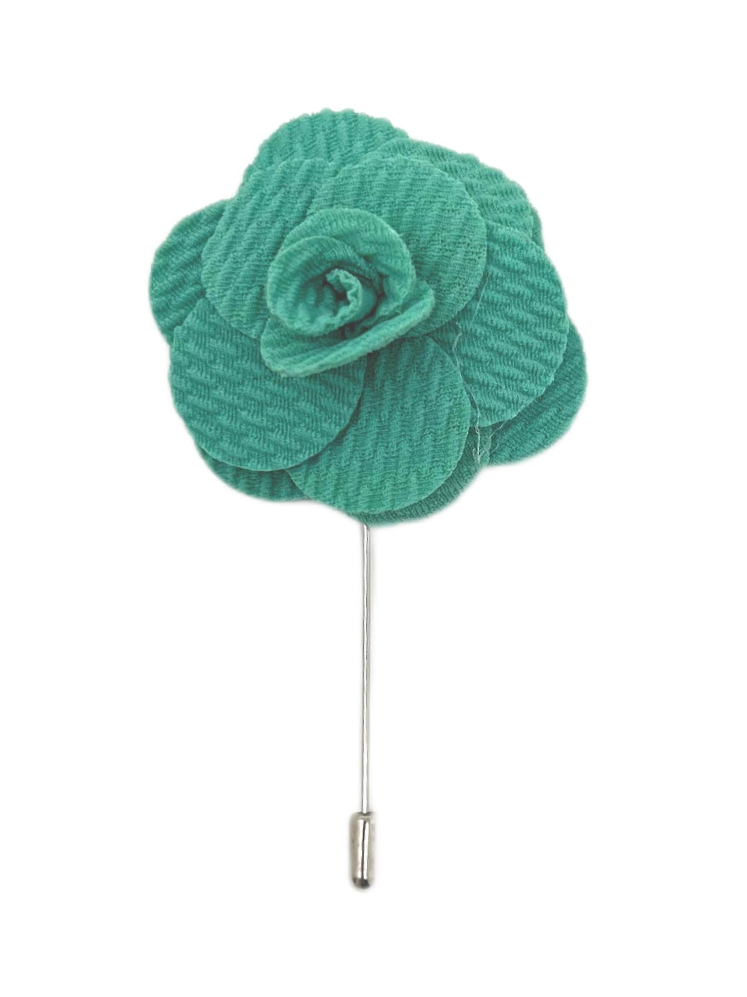 Épinglette fleur vert jade/revers rose