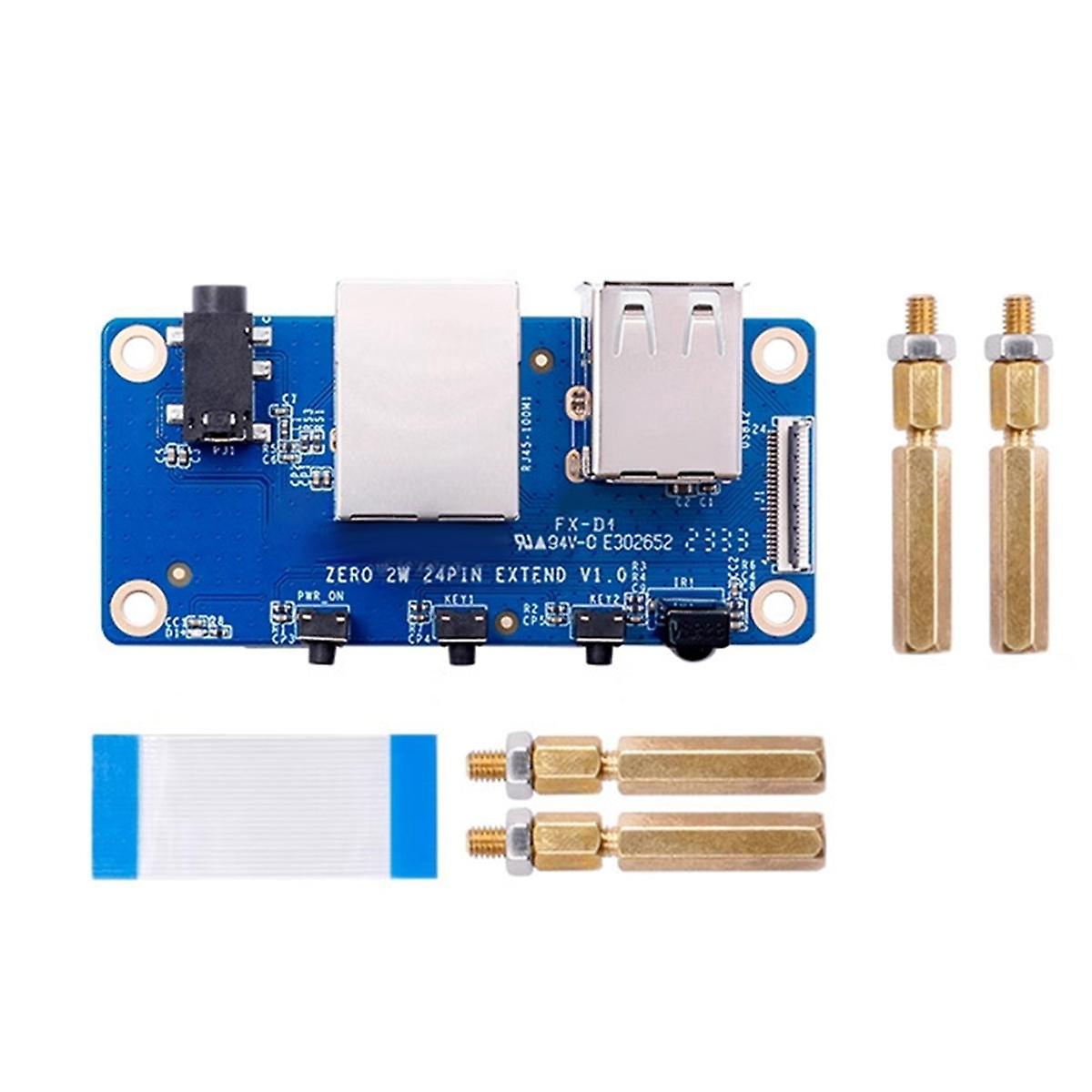 For Zero 2 W Expansion Board Interface Board 100M Network Port+USB 2.0+Analog Audio and Video Inter