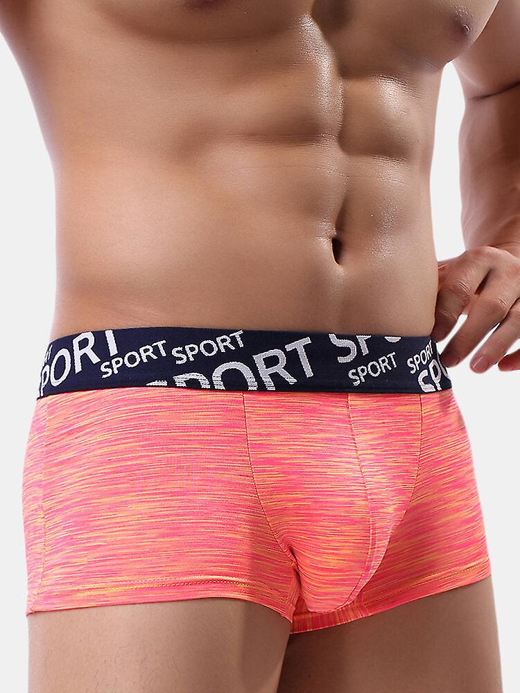 Colorful Breathable Cotton Underwear With U Convex Pouch And Widened Waistband For Men