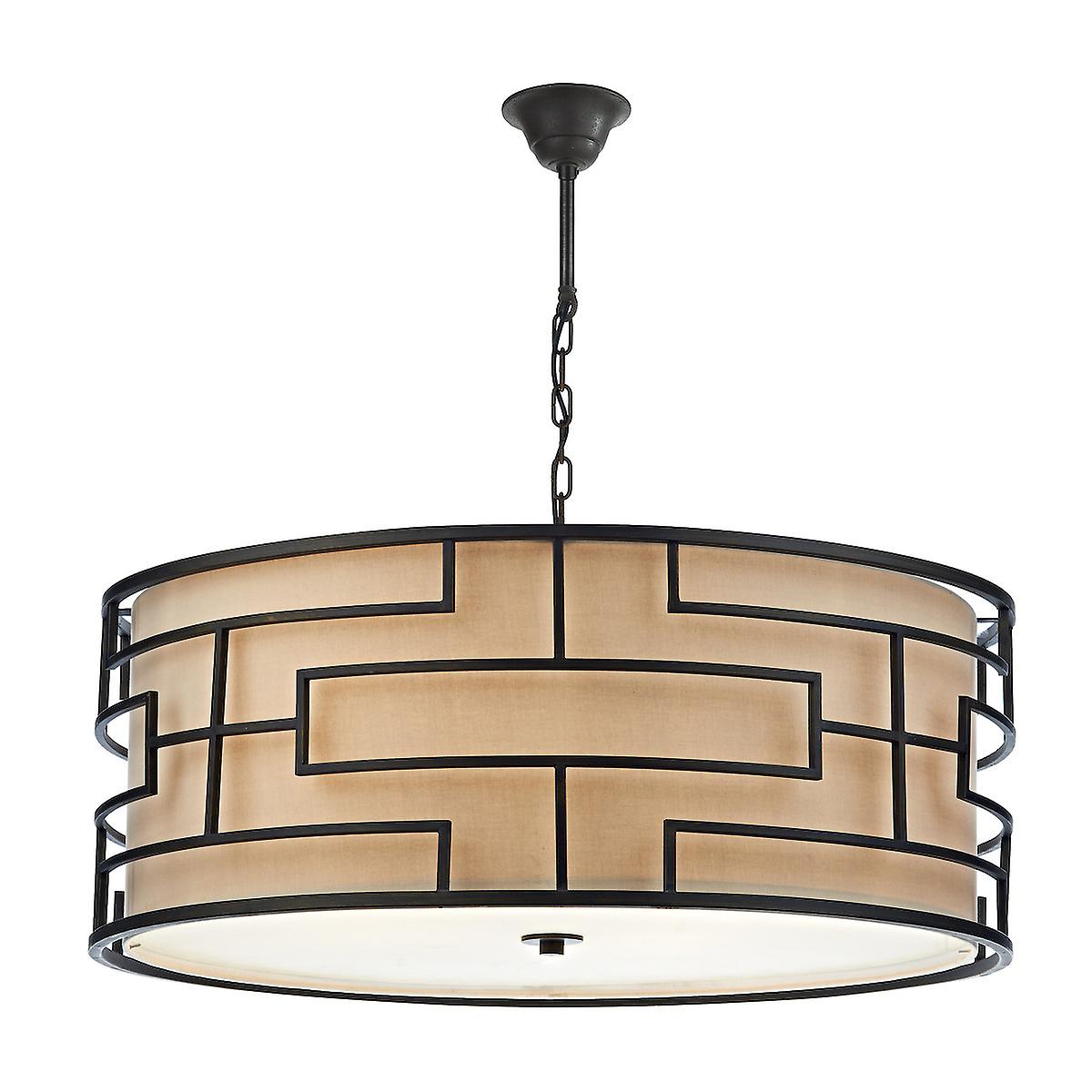 Tumola Cylindrical Pendant Light Bronze, 6x E27