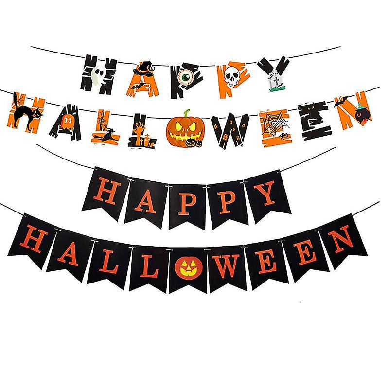 2set Halloween String Flags For Halloween Decorations