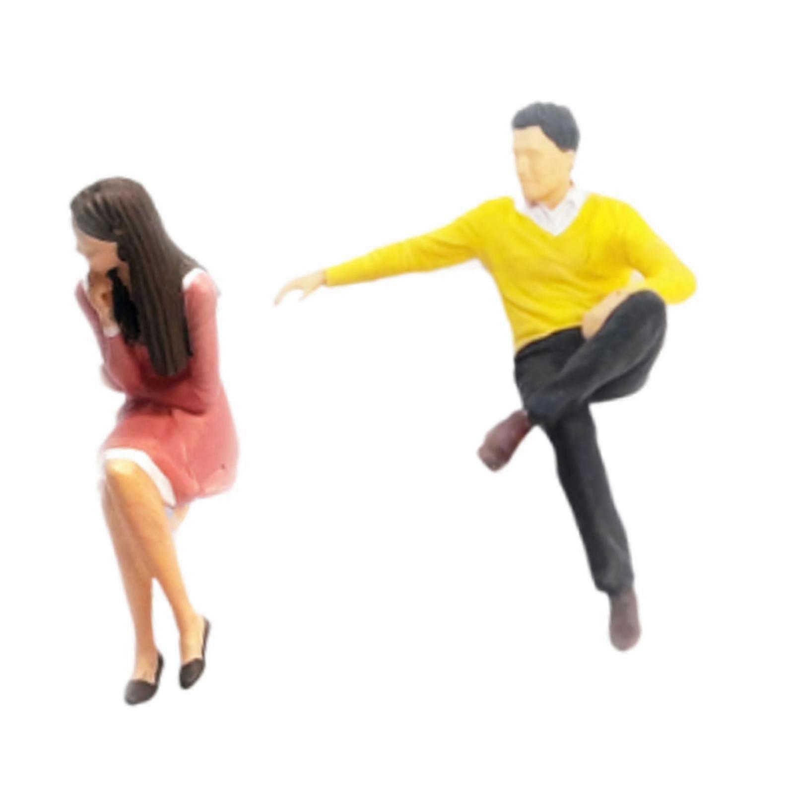 2 Pieces 1/64 Figures Model Realistic Photography Props Simulation Figurines blue