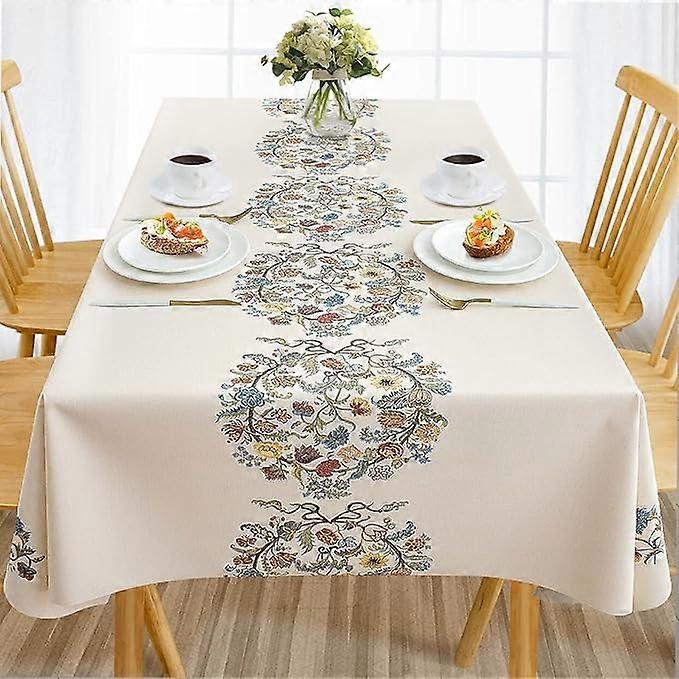 Waterproof tablecloth Heavy duty oil and spill proof plastic tablecloth Embroidery rectangular