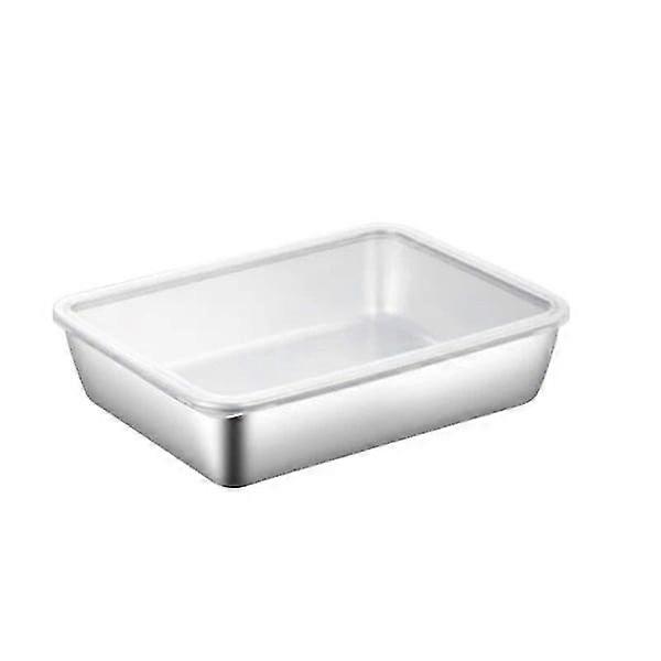 Assiette carrée en acier inoxydable avec couvercle, assiettes réutilisables en acier inoxydable pour la restauration rapide